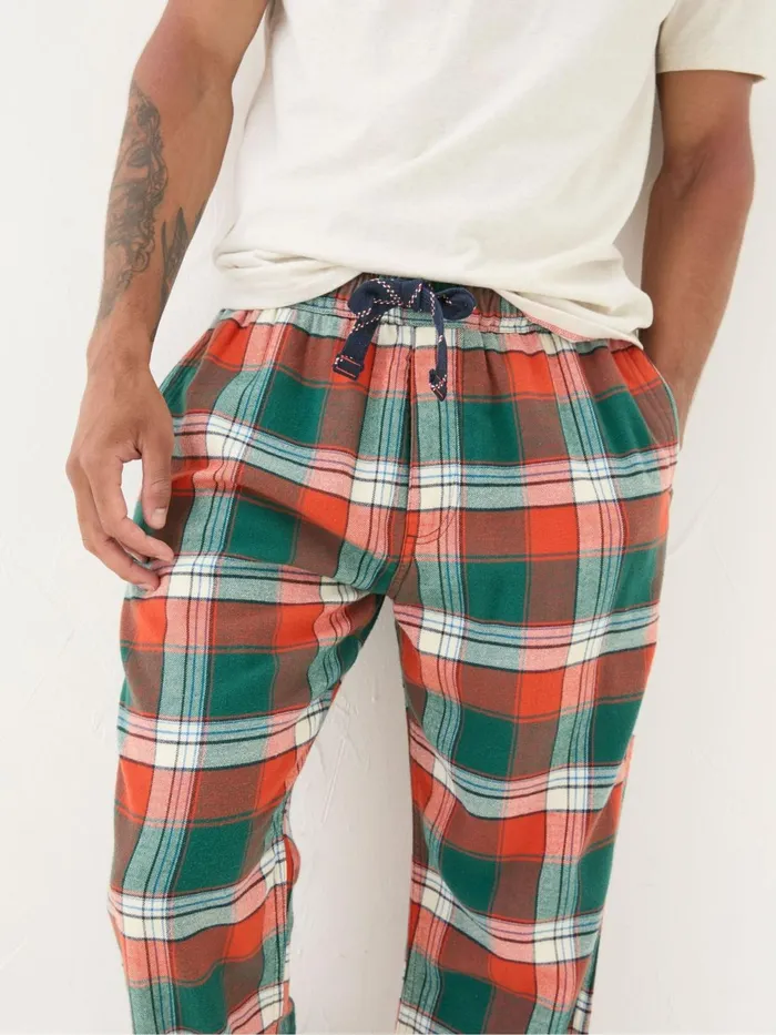 Fat Face Pyjamas and Nightwear Helmsley Orange Check Pyjama Bottoms 8211 Men