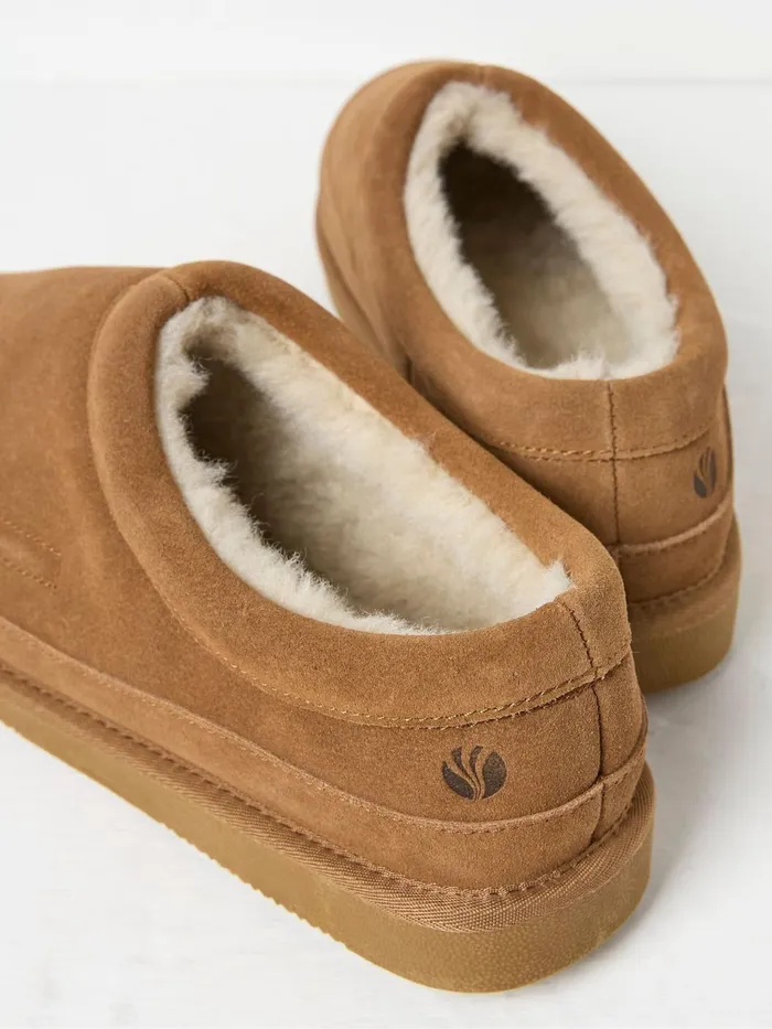 Fat Face Pyjamas and Nightwear Lewis Tan Brown Suede Snug Mule Slippers 8211 Men
