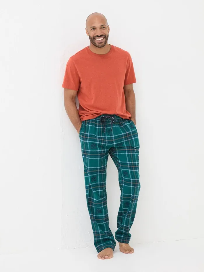 Fat Face Pyjamas and Nightwear Teal Blue Jacquard Pyjamas 8211 Men