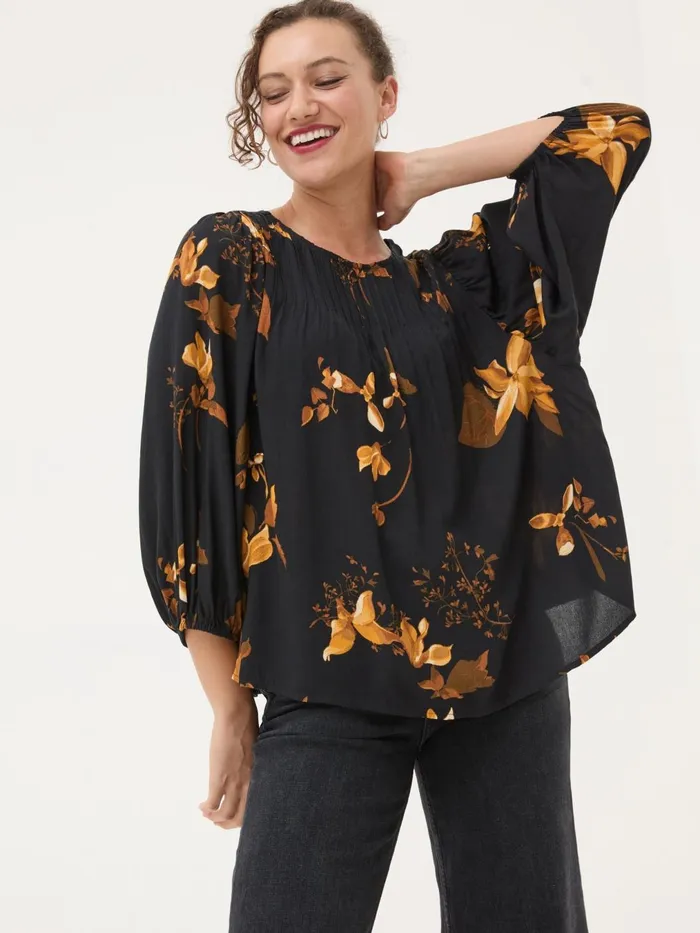 Fat Face Shirts and Blouses Black Wynn Floral Blouse 8211 Women