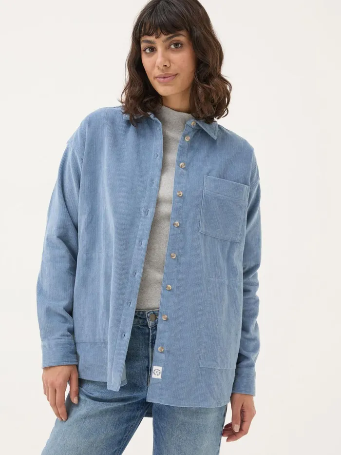 Fat Face Shirts and Blouses Dusky Blue Carolin Cord 100 Cotton Shirt 8211 Women