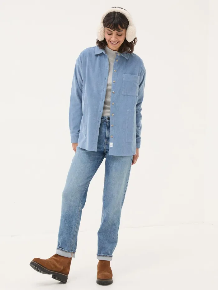 Fat Face Shirts and Blouses Dusky Blue Carolin Cord 100 Cotton Shirt 8211 Women Fat Face Shirts and Blouses Dusky Blue Carolin Cord 100 Cotton Shirt 8211 Women