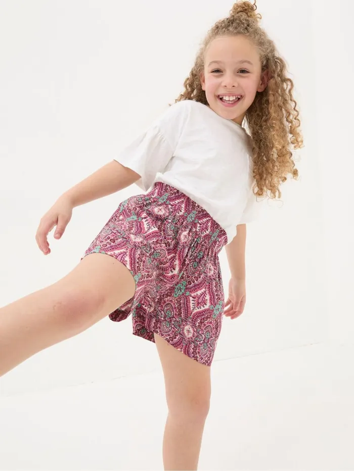 Fat Face Shorts Purple Paisley Print Flippy Shorts 8211 Kids