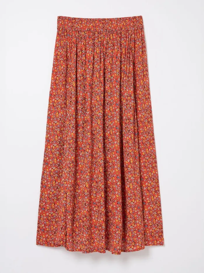 Fat Face Skirts Orange Gradient Floral Midi Skirt 8211 Women