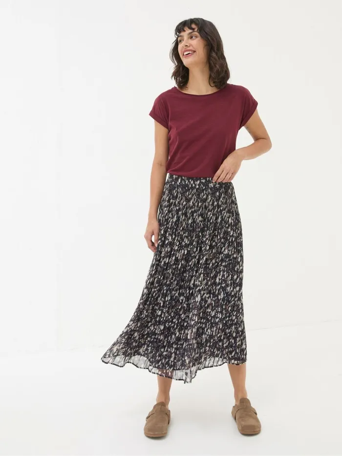 Fat Face Skirts Paignton Dark Brown Pleated Midi Skirt 8211 Women