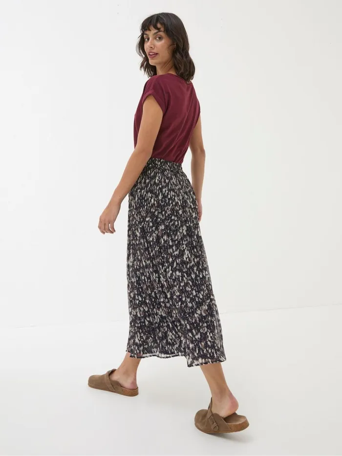Fat Face Skirts Paignton Dark Brown Pleated Midi Skirt 8211 Women