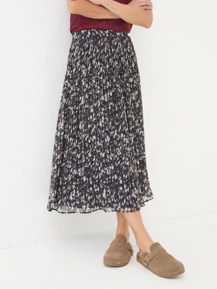 Fat Face Skirts Paignton Dark Brown Pleated Midi Skirt 8211 Women