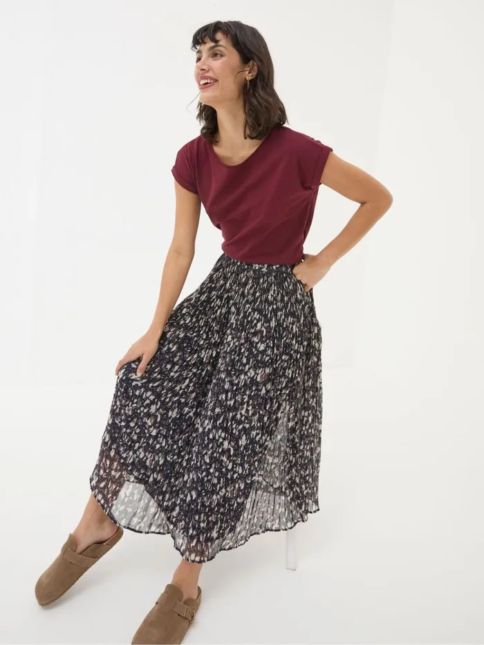 Fat Face Skirts Paignton Dark Brown Pleated Midi Skirt 8211 Women