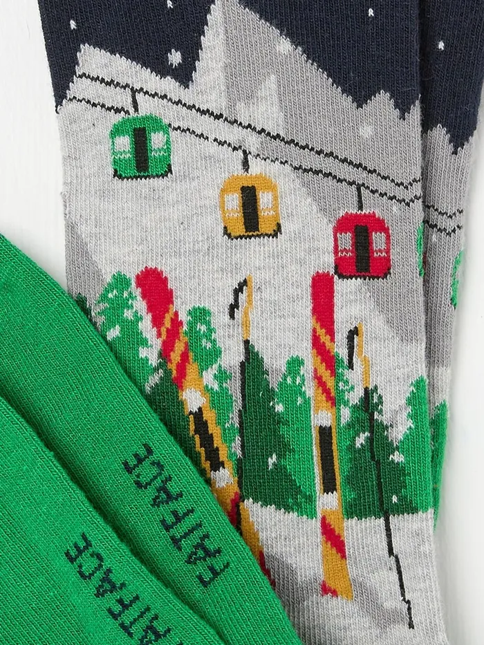 Fat Face Socks Green Ski Scene Socks 1 Pack 8211 Men