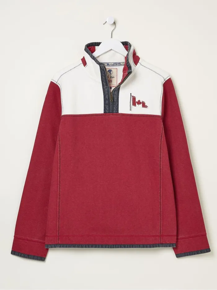 Fat Face Sweatshirts and Hoodies Airlie Red Panel Sweatshirt 8211 Men