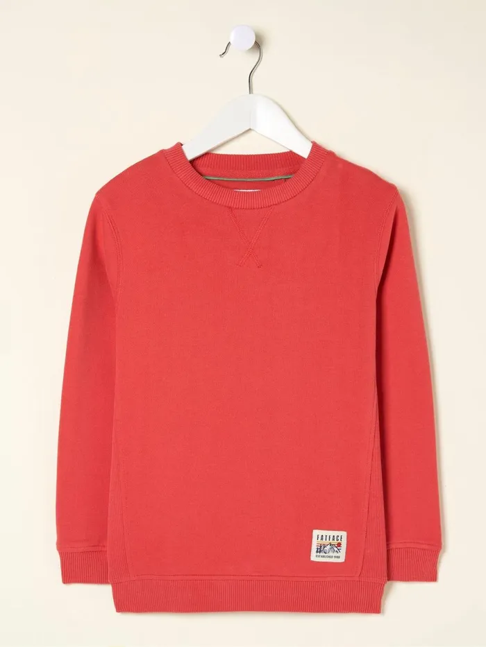 Fat Face Sweatshirts and Hoodies Enborne Red Crew Sweatshirt 8211 Kids