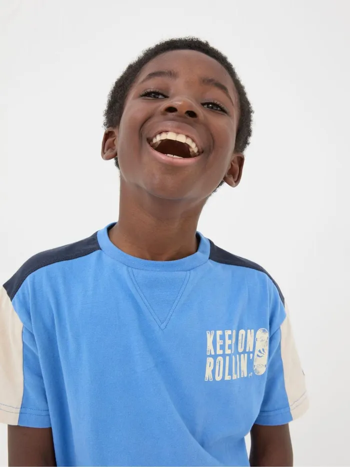 Fat Face TShirts and Polos Blue Colourblock Jersey TShirt 8211 Kids