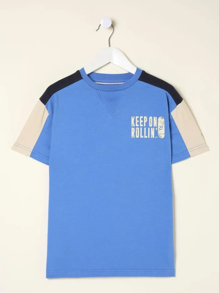 Fat Face TShirts and Polos Blue Colourblock Jersey TShirt 8211 Kids