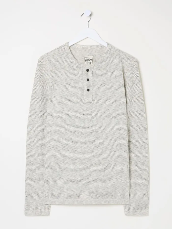 Fat Face TShirts Arundel Ecru White Textured Henley TShirt 8211 Men
