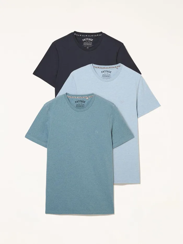 Fat Face TShirts Blue TShirts 3 Pack 8211 Men
