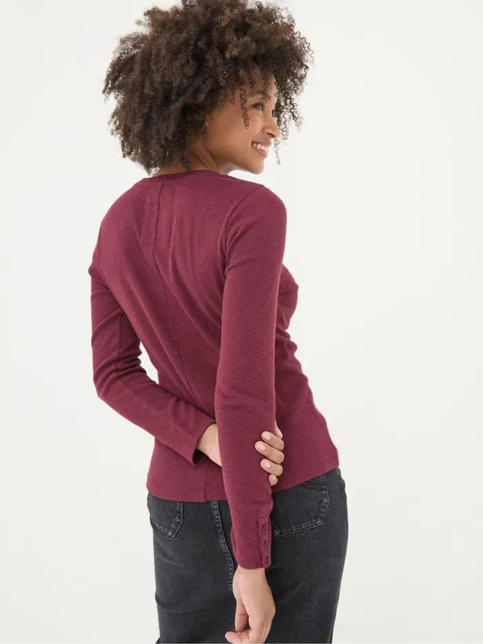 Fat Face Tops and TShirts Callie Dark Red Long Sleeve Top 8211 Women