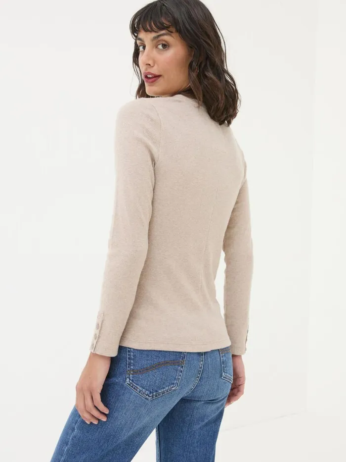 Fat Face Tops and TShirts Callie Oatmeal Long Sleeve Top 8211 Women