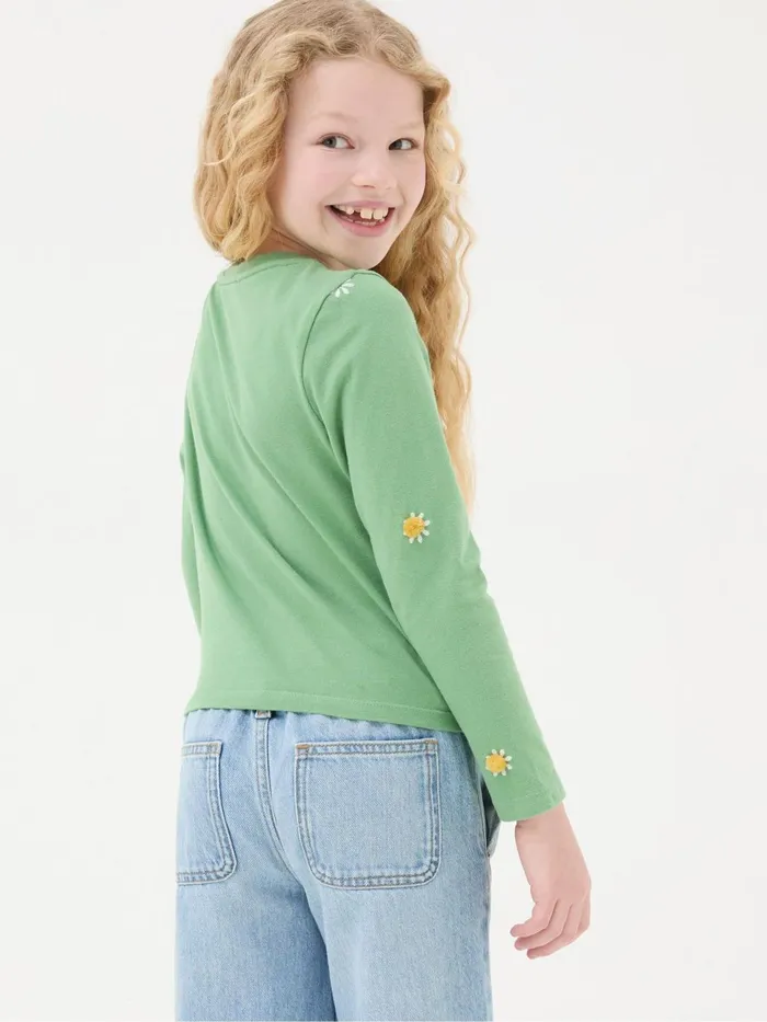 Fat Face Tops and TShirts Green Flower Knot TShirt 8211 Kids