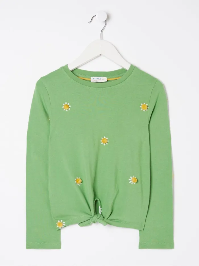 Fat Face Tops and TShirts Green Flower Knot TShirt 8211 Kids