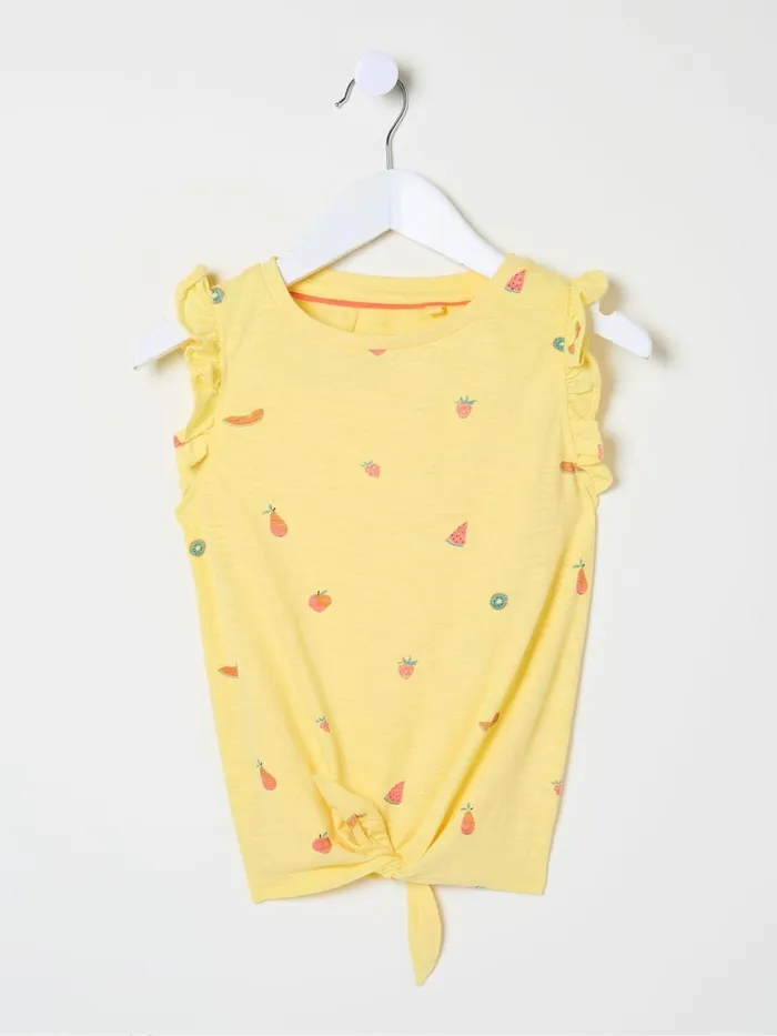 Fat Face Tops and TShirts Yellow Fruit Knot Front TShirt 8211 Kids