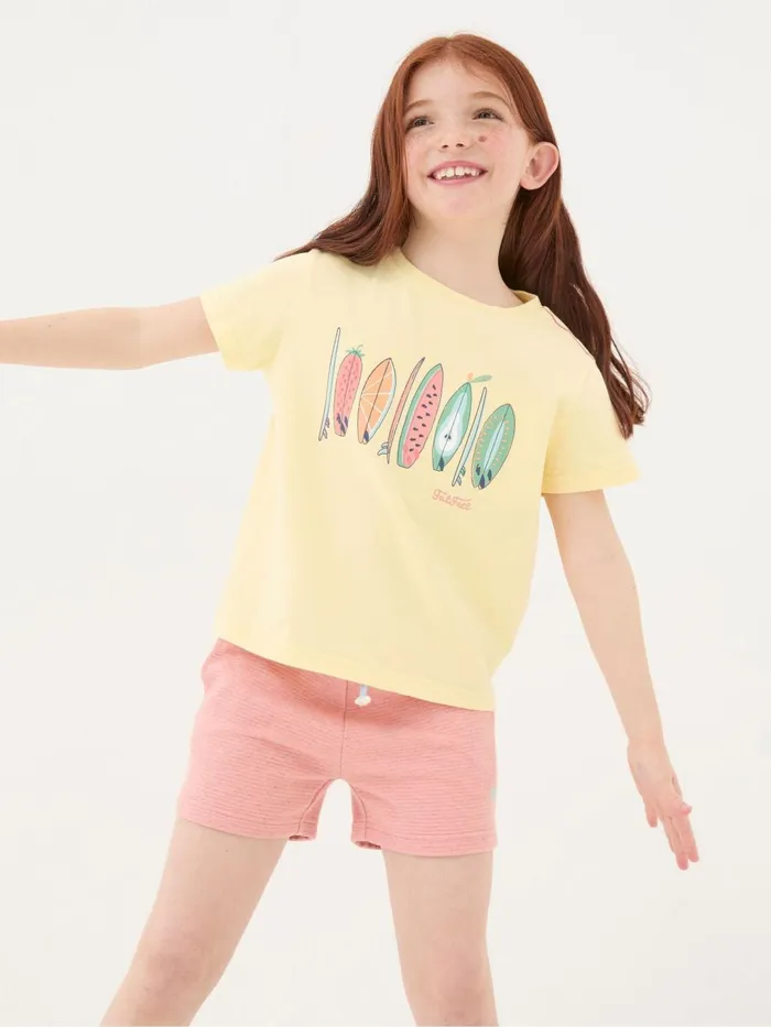 Fat Face Tops and TShirts Yellow Surf Graphic TShirt 8211 Kids