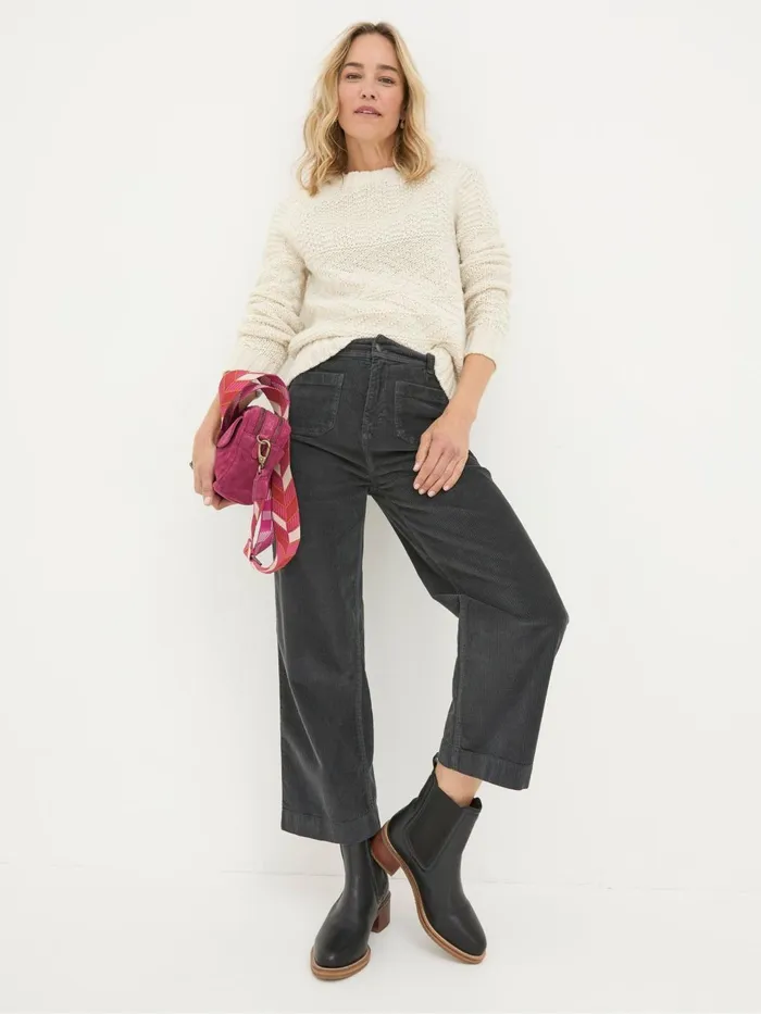 Fat Face Trousers and Leggings Keswick Charcoal Grey Wide Leg Crop Jeans 8211 Women Fat Face Trousers and Leggings Keswick Charcoal Grey Wide Leg Crop Jeans 8211 Women