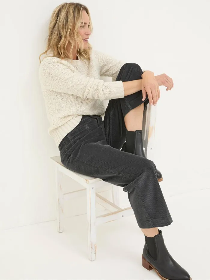 Fat Face Trousers and Leggings Keswick Charcoal Grey Wide Leg Crop Jeans 8211 Women Fat Face Trousers and Leggings Keswick Charcoal Grey Wide Leg Crop Jeans 8211 Women
