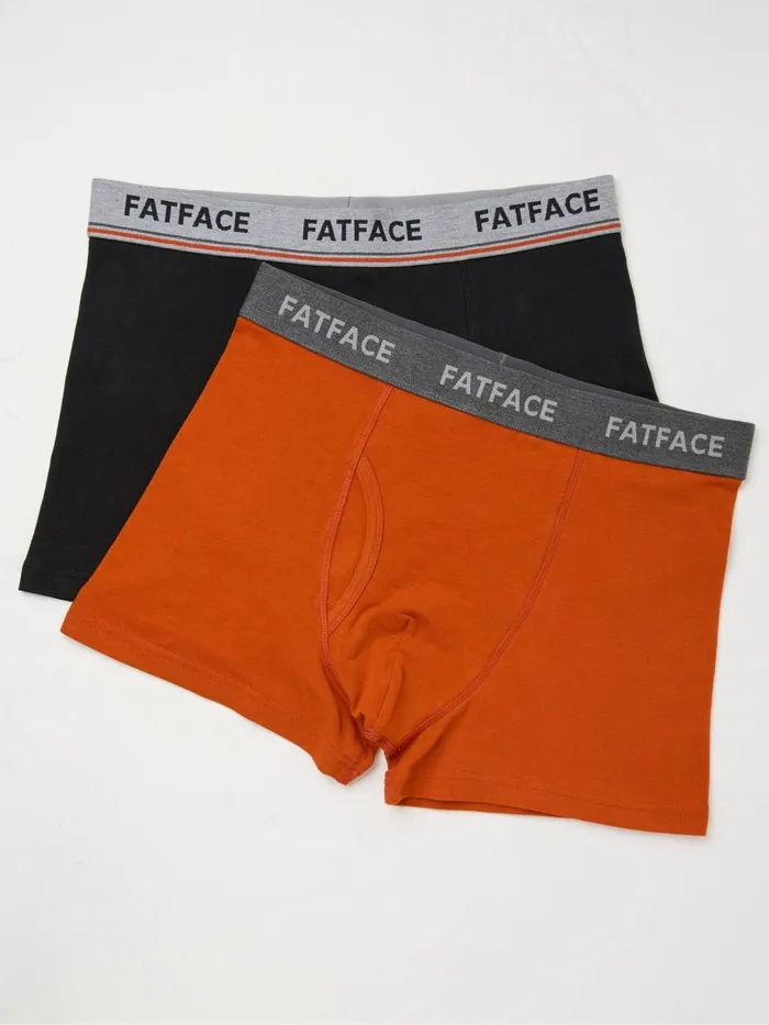 Fat Face Underwear Orange Cotton Boxers 2 Pack 8211 Men