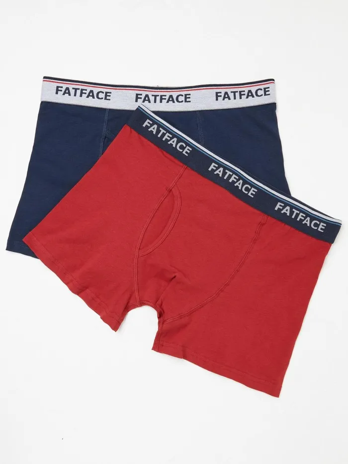 Fat Face Underwear Red Cotton Boxers 2 Pack 8211 Men