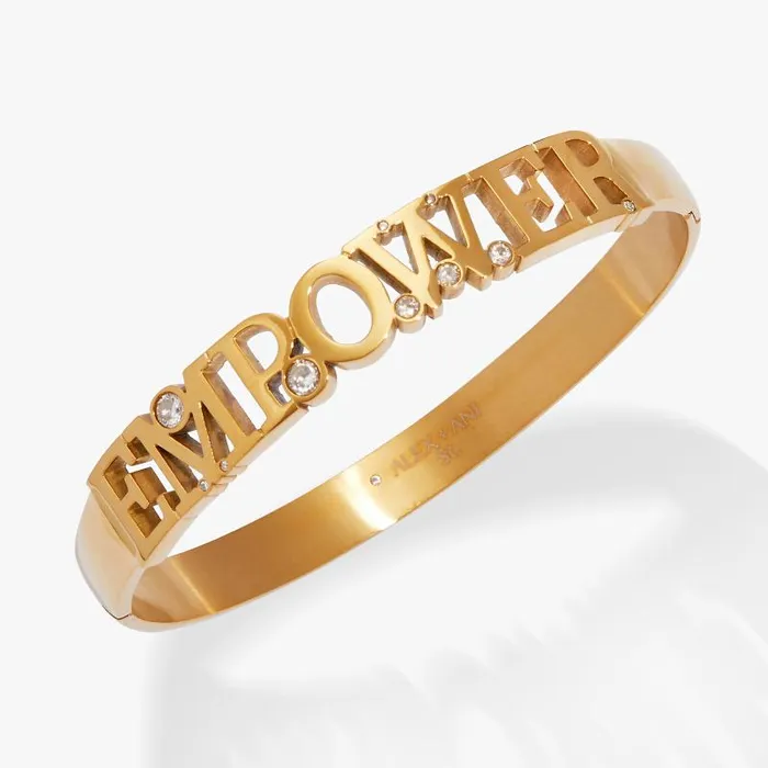 Fine Jewelry Women Alex And Ani Empower Hinge Bracelet Stainless Steel Gold