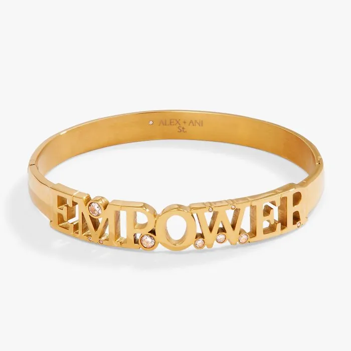 Fine Jewelry Women Alex And Ani Empower Hinge Bracelet Stainless Steel Gold