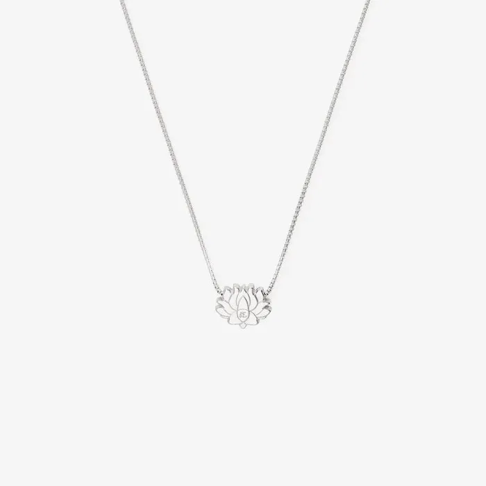 Fine Jewelry Women Alex And Ani Lotus Flower Necklace Sterling Silver