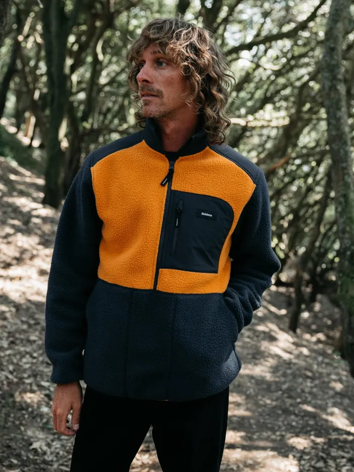 Finisterre Fleece Men Bolster 14 Zip Fleece Navyharvest Gold