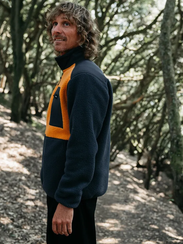 Finisterre Fleece Men Bolster 14 Zip Fleece Navyharvest Gold