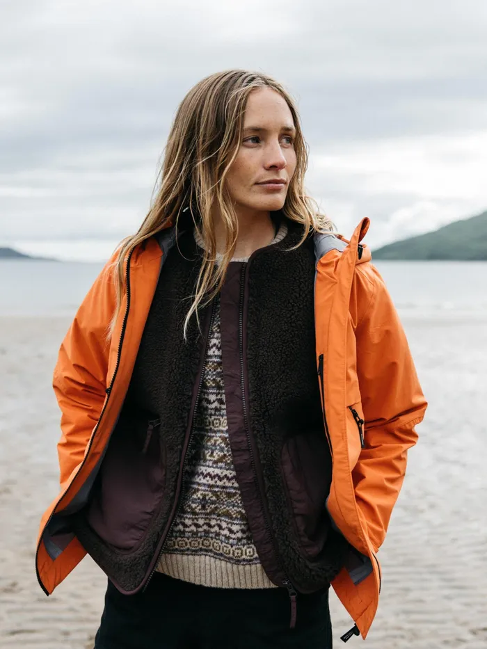 Finisterre Jackets and Coats Women Stormbird Waterproof Jacket Red Rust