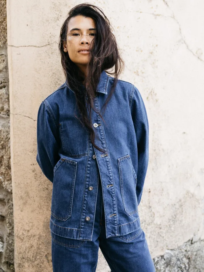 Finisterre Jackets and Coats Women Yarrel Denim Chore Jacket Retro Indigo