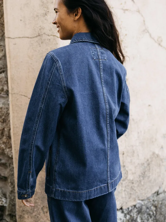 Finisterre Jackets and Coats Women Yarrel Denim Chore Jacket Retro Indigo