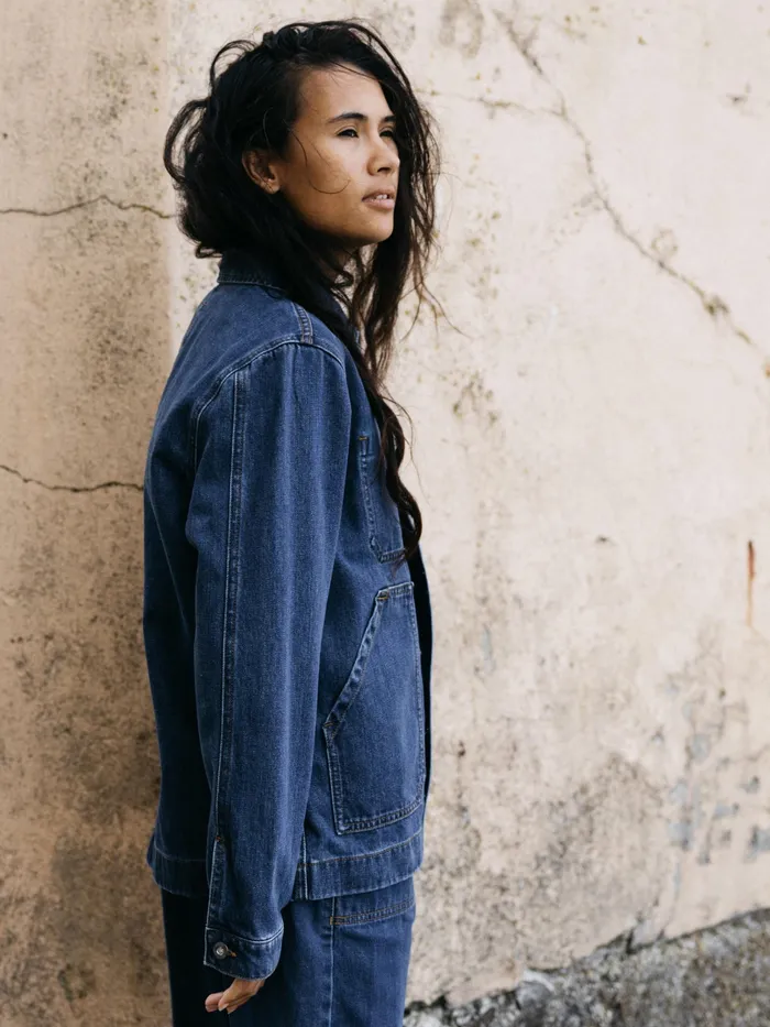 Finisterre Jackets and Coats Women Yarrel Denim Chore Jacket Retro Indigo