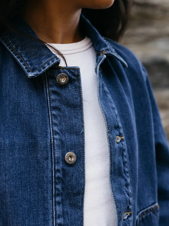 Finisterre Jackets and Coats Women Yarrel Denim Chore Jacket Retro Indigo