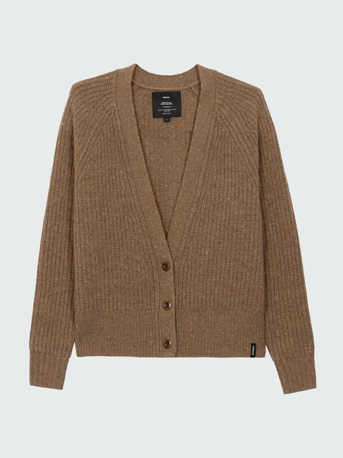 Finisterre Knitwear Women Mora Knit Cardigan Earth Brown