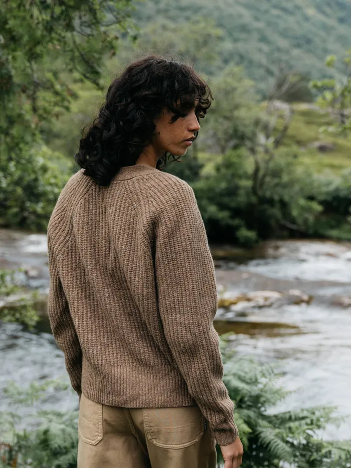 Finisterre Knitwear Women Mora Knit Cardigan Earth Brown