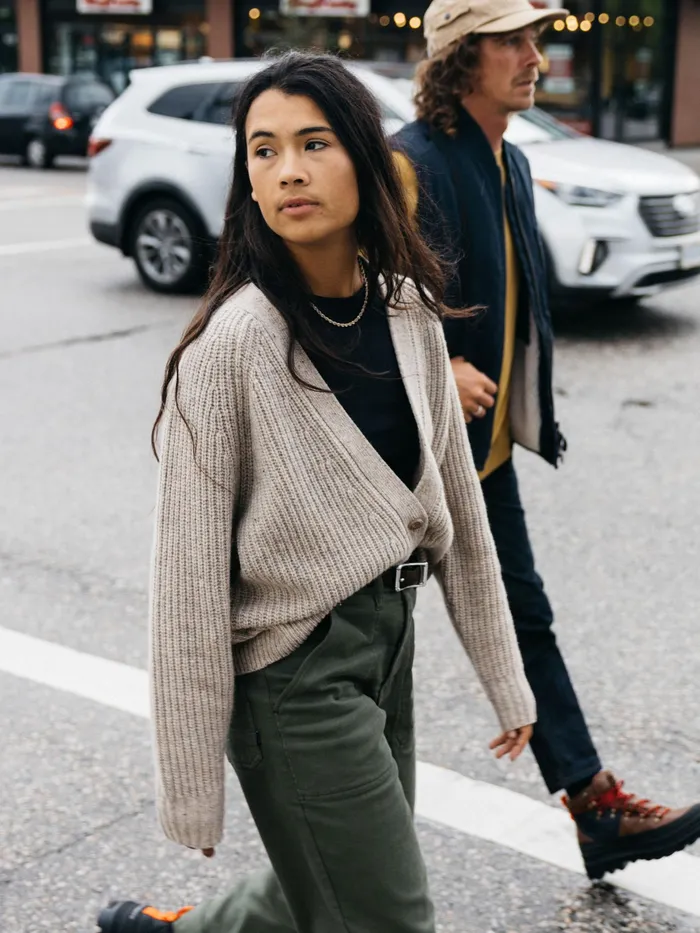Finisterre Knitwear Women Mora Knit Cardigan Oatmeal