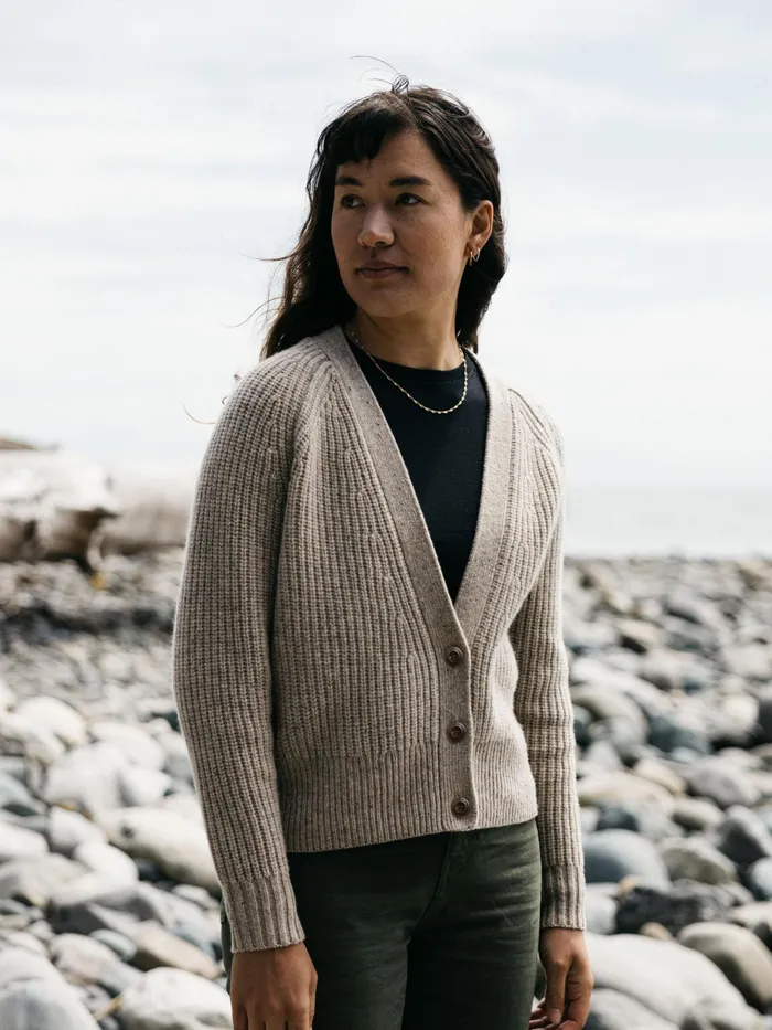 Finisterre Knitwear Women Mora Knit Cardigan Oatmeal