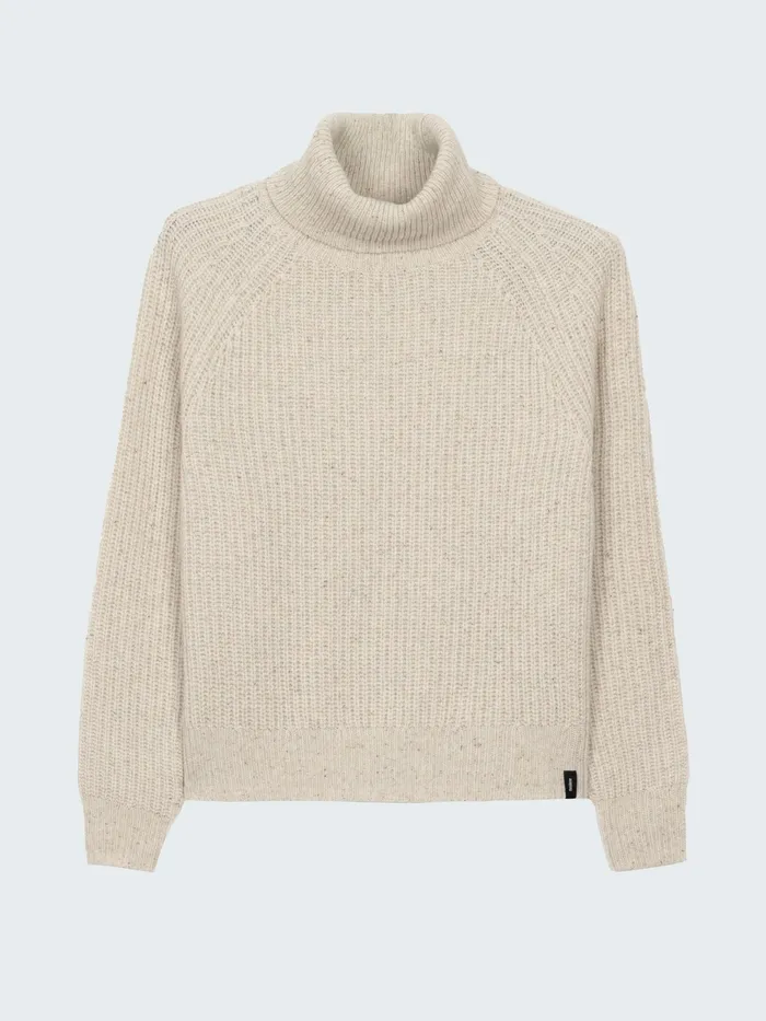 Finisterre Knitwear Women Mora Roll Neck Knit Sweater Ecru