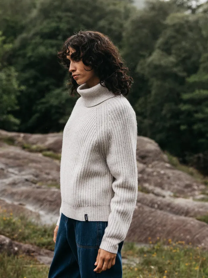 Finisterre Knitwear Women Mora Roll Neck Knit Sweater Ecru