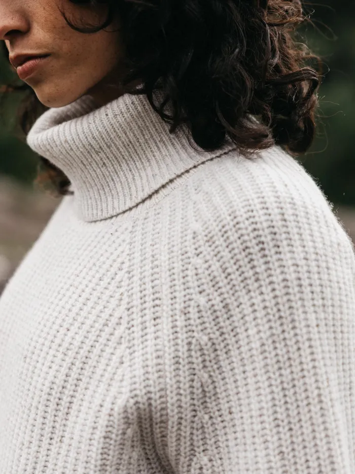 Finisterre Knitwear Women Mora Roll Neck Knit Sweater Ecru
