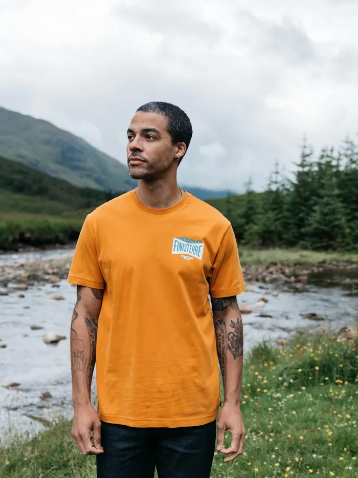 Finisterre TShirts Men Emblem TShirt Harvest Gold