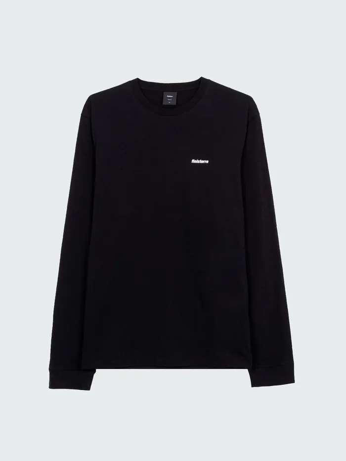 Finisterre TShirts Men Harlyn Logo Long Sleeve TShirt Black