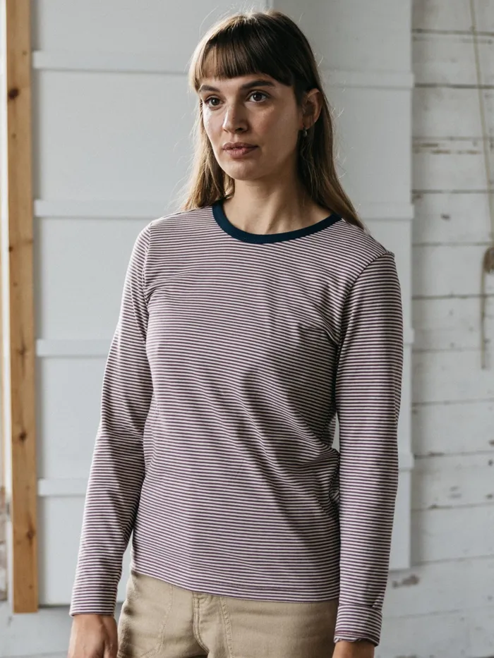 Finisterre Tops and TShirts Women Eldon Long Sleeve TShirt Figecru