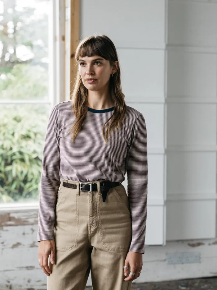 Finisterre Tops and TShirts Women Eldon Long Sleeve TShirt Figecru
